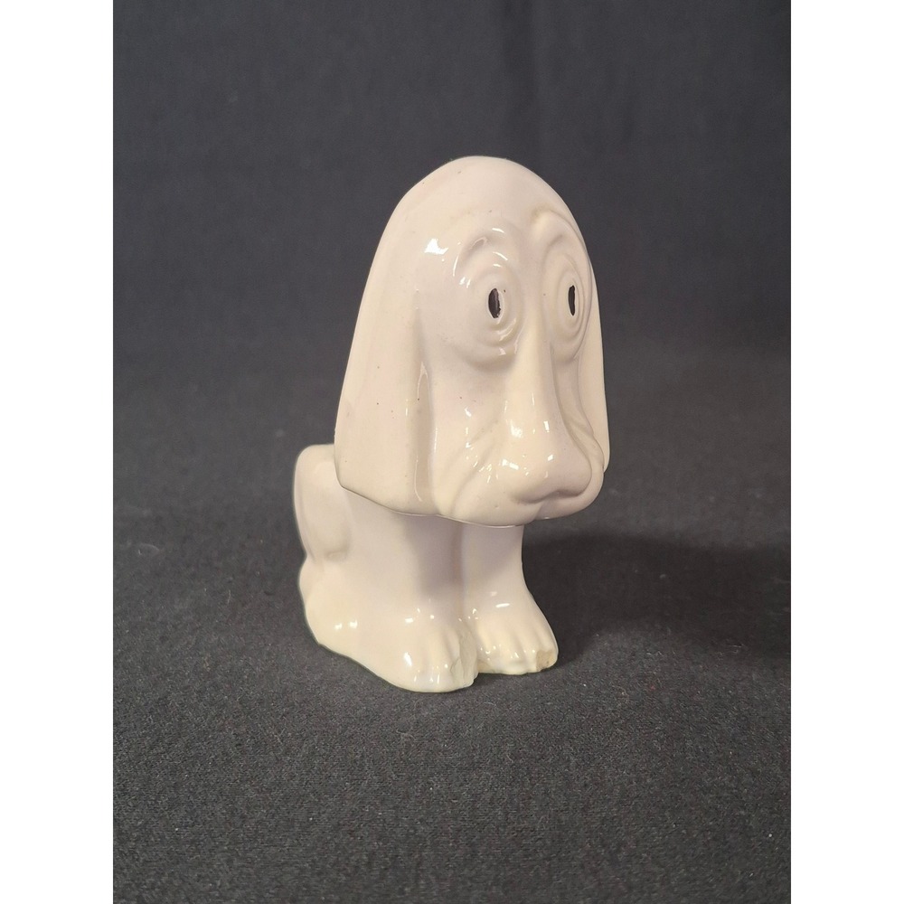 Vintage Dakota Pottery Sad Eye Hound Dog Ceramic Planter Desk Organizer Cream